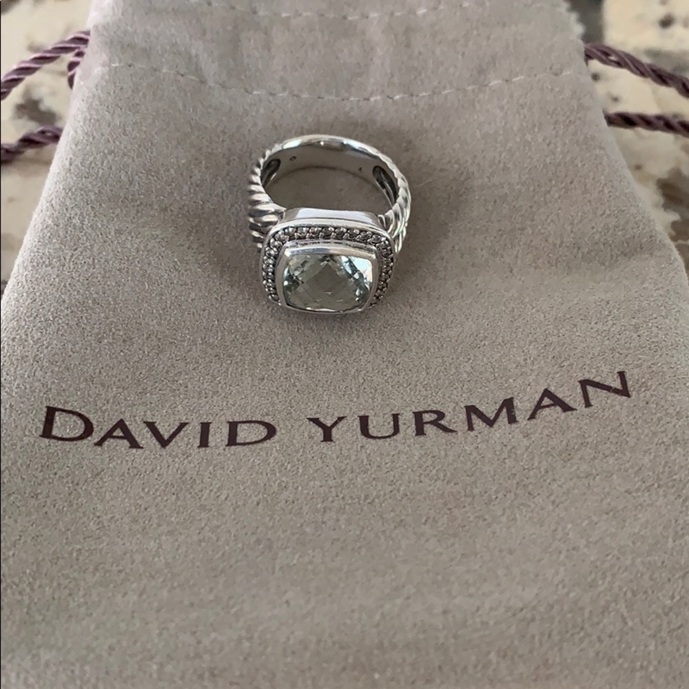 David Yurman Prasiolite and diamond ring